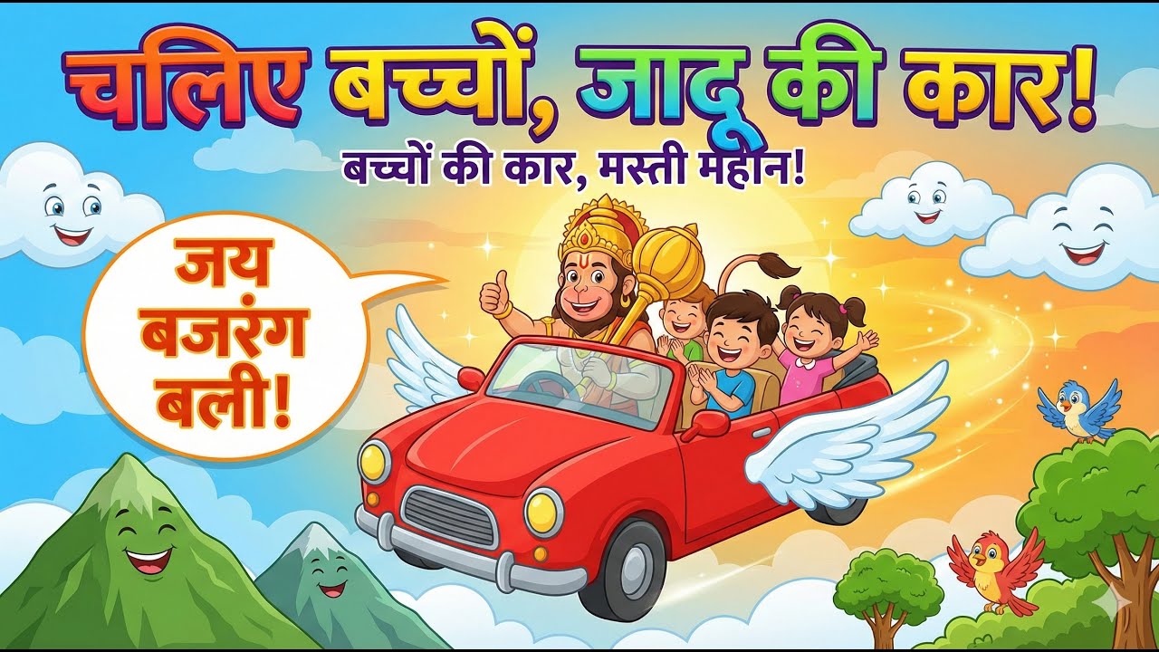 Hanuman Ji's Magic Flying Car 🚗✨ | हनुमान जी की जादू की उड़ती कार