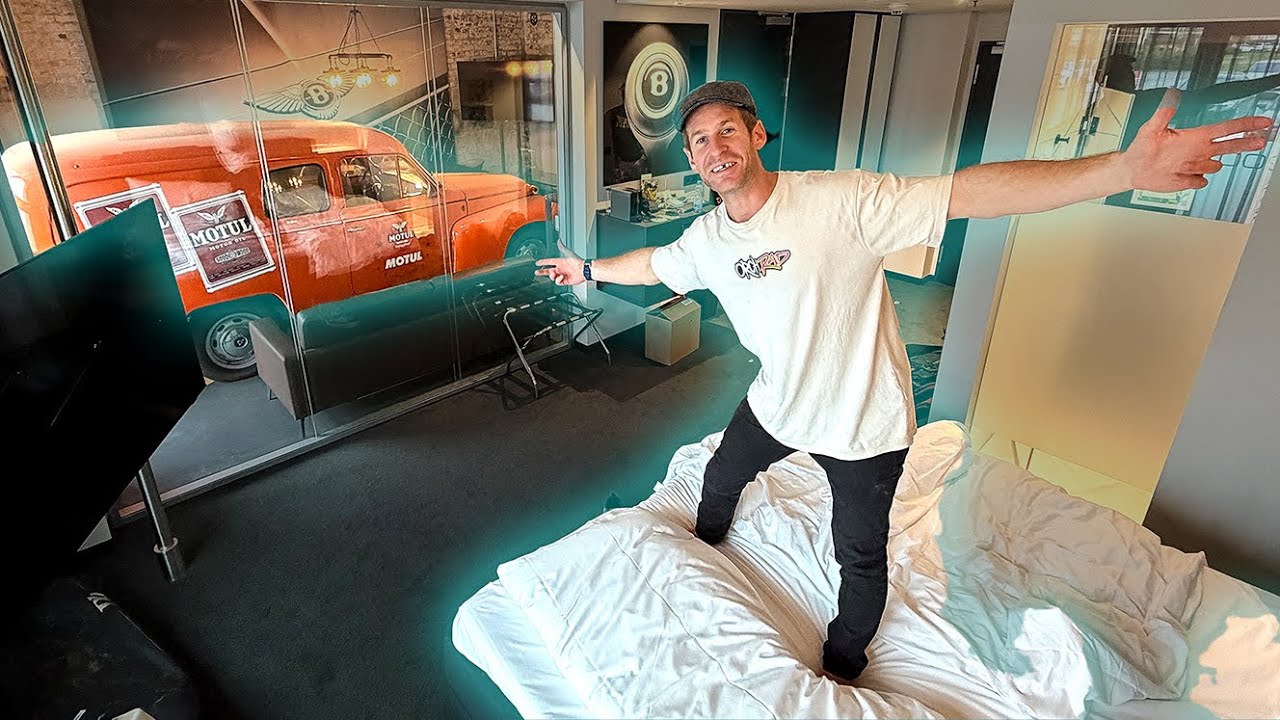 YOU CAN LITERALLY PARK A CAR IN THIS UNIQUE HOTEL ROOM! - V8 HOTEL
