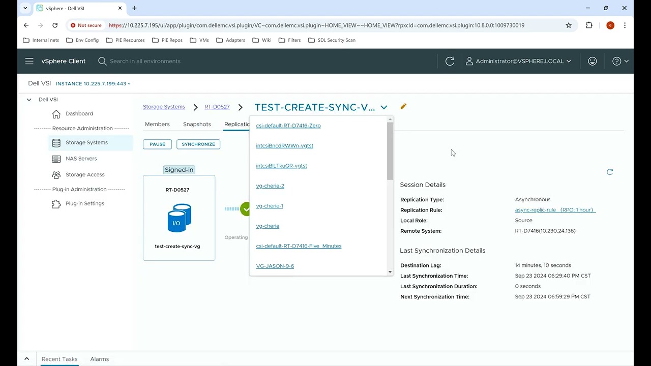 Dell Virtual Storage Integrator - PowerStore Sync Replication Support