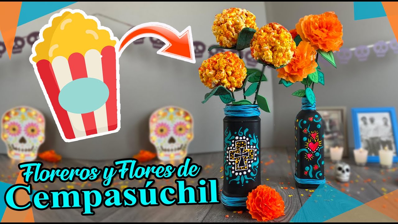 Cómo hacer flores y Flores de Cempasúchil  😋 con une sabor muy especial 🍿