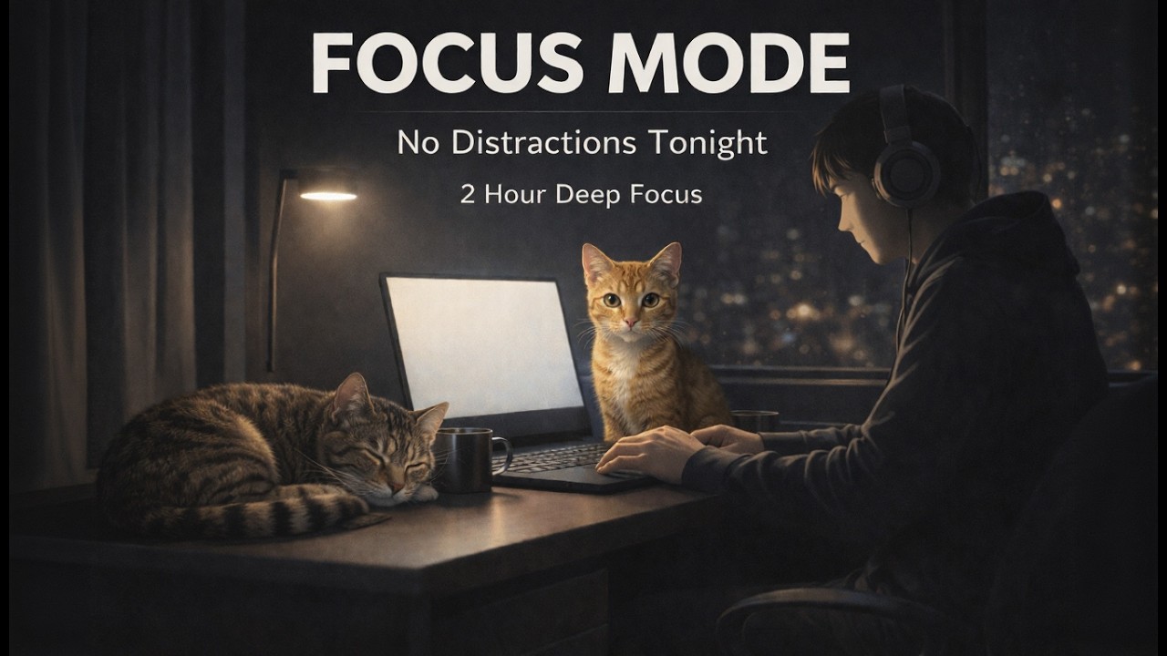 FOCUS MODE — No Distractions Tonight | 2 Hour Deep Focus Lofi for Productivity