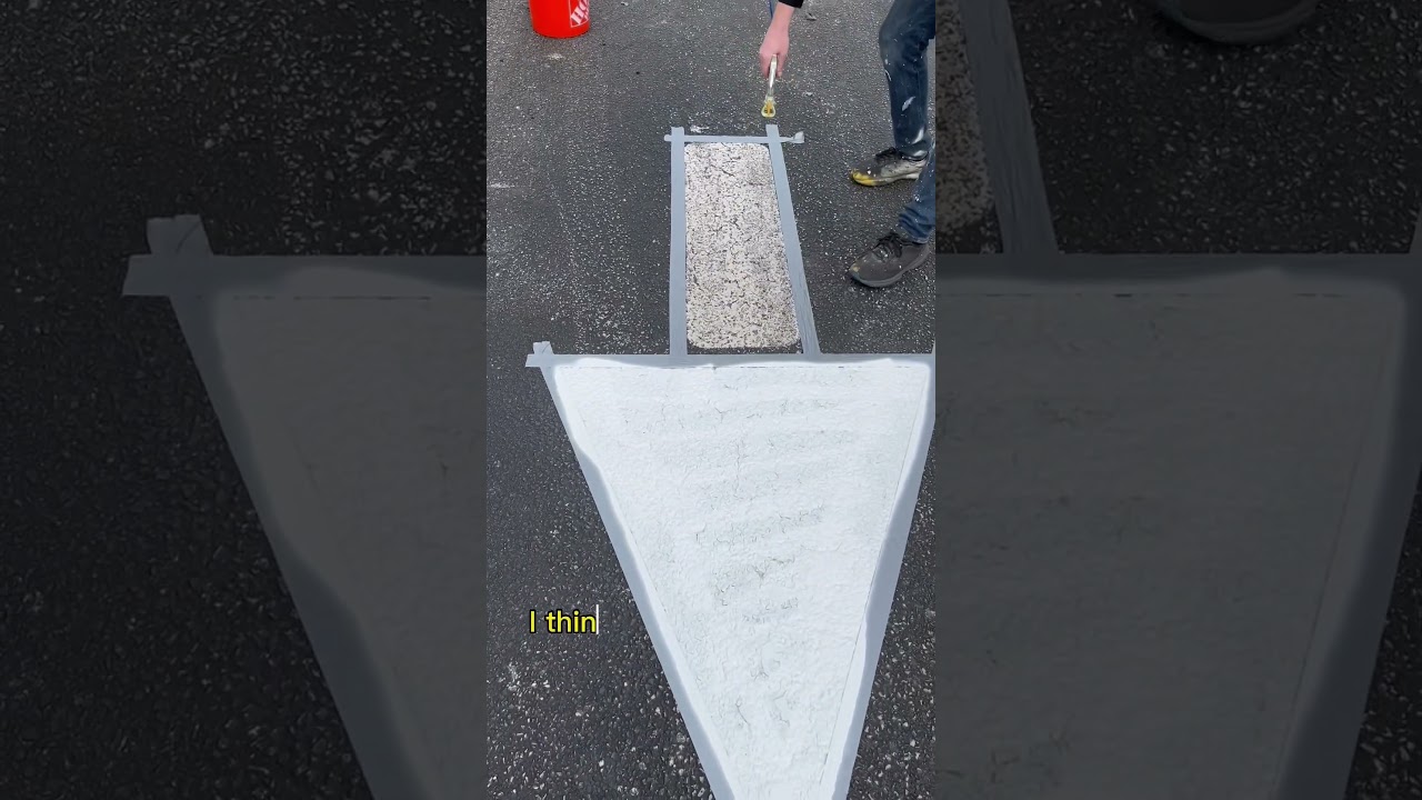 How to Paint a PERFECT Directional Arrow in Parking Lots🎨 #satisfying #asphalt #linestriping