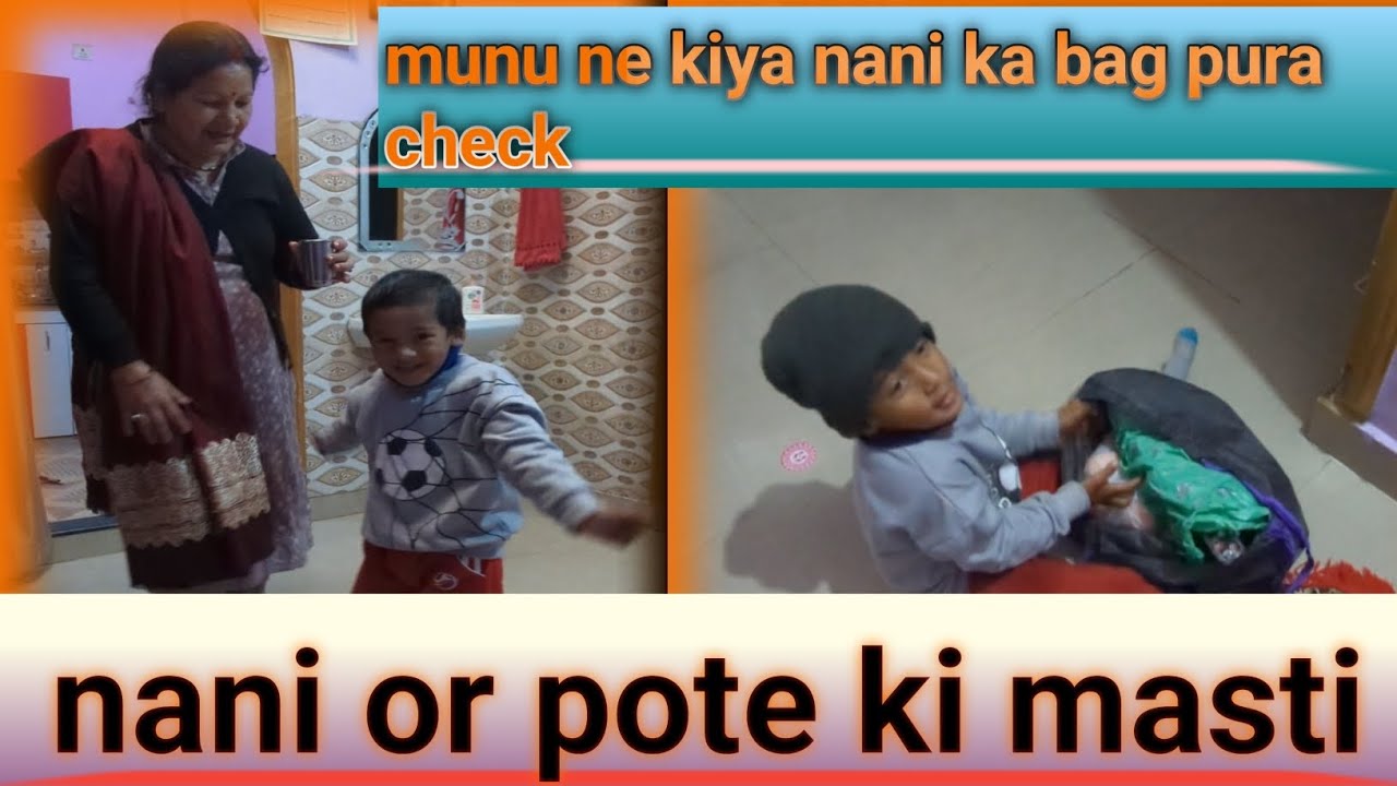 नानी जैसे ही मार्केट से आई नन्हे पोते ने प्यार भरी मस्ती में पूरा बैग चेक किया बोला क्या लाई हो नानी