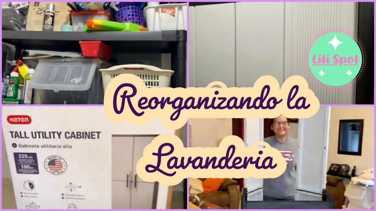 Organizando alacena y mueble para varios en Lavandería | cambios area lavado | estante bodega