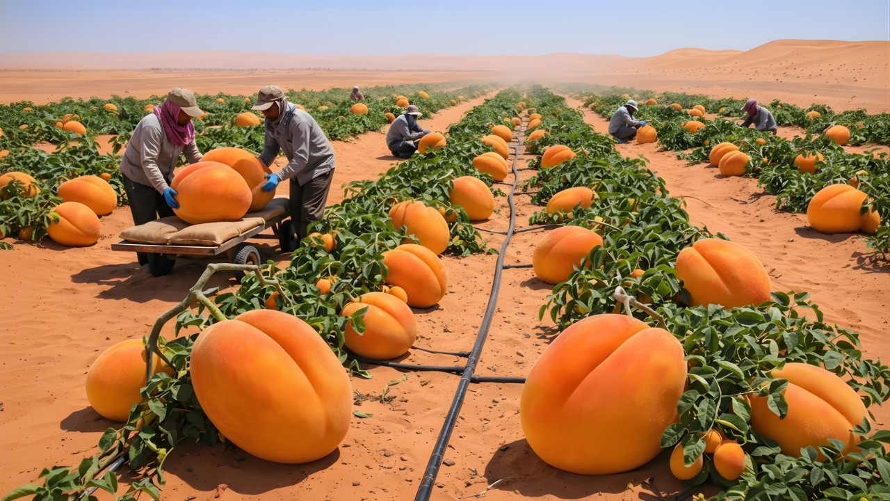 Unbelievable! How Farmers Grow Apricots in Extreme Desert Conditions (Full Process)