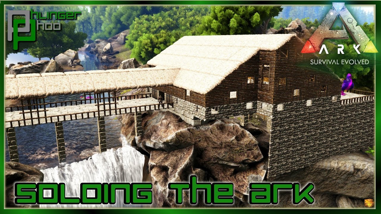 GIANT WATERFALL BASE BUILD - PART 1 - Soloing the Ark S5E16