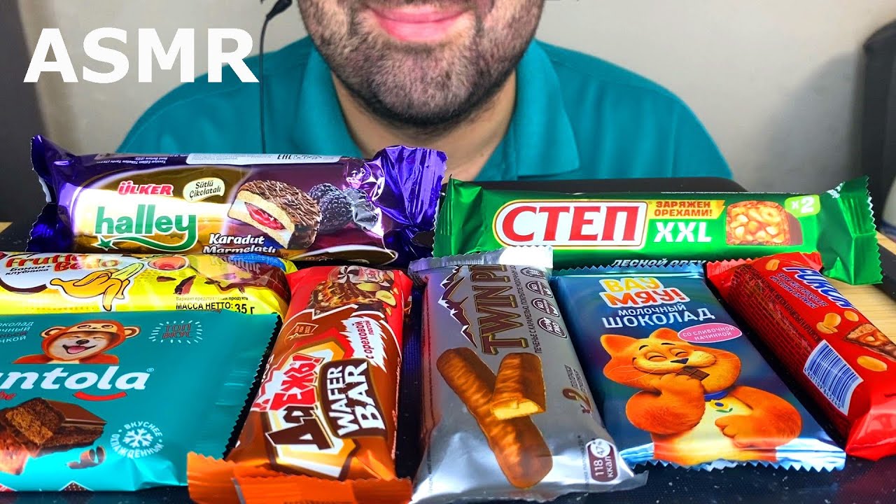 ASMR CHOCOLATE BARS PARTY | EATING CHOCOLATE (MUKBANG) EATING SOUNDS