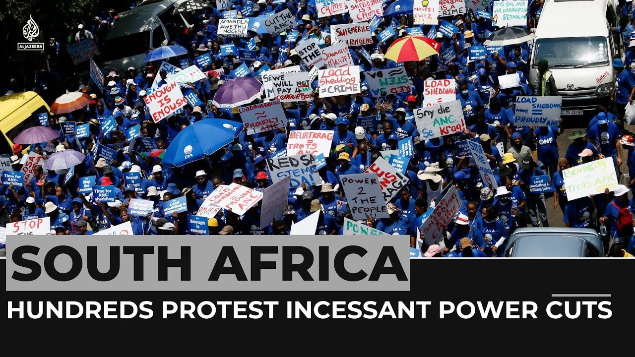 Hundreds protest incessant power cuts in South Africa