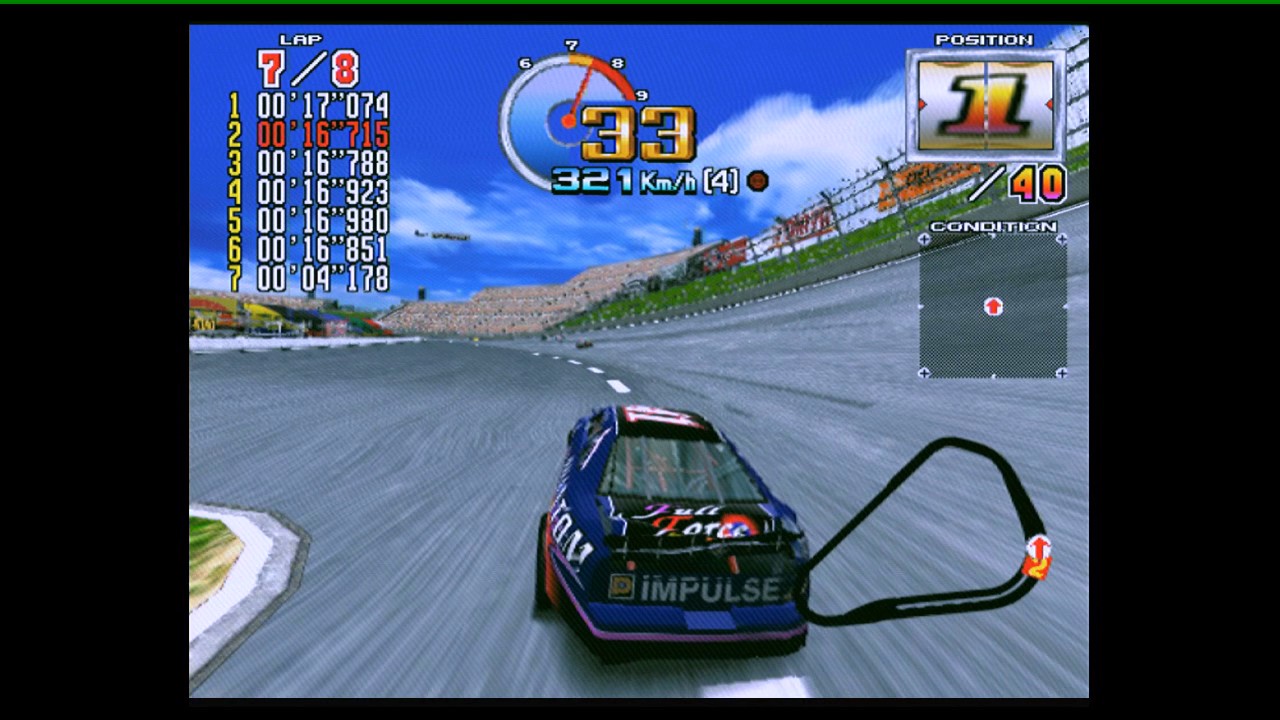 Daytona USA 2 : Power Edition Gameplay ***Beginner course*** (Real Arcade Hardware)