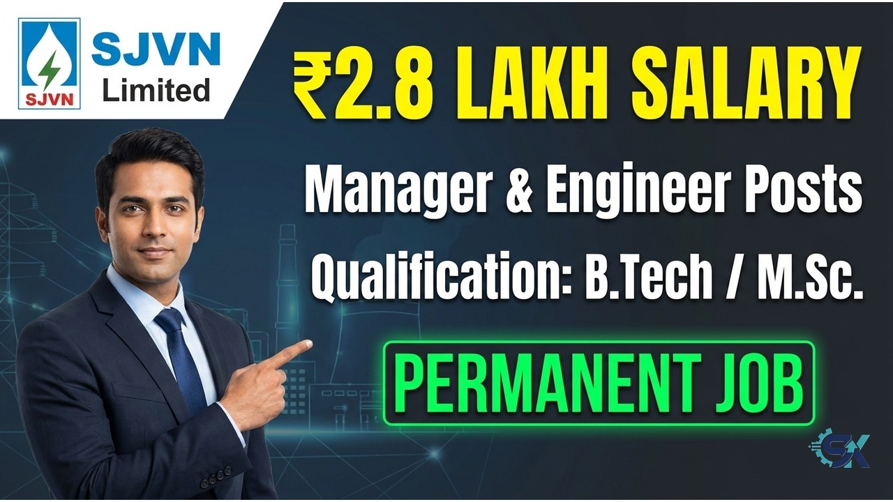 All India Govt Job 2026 📢 | SJVN Limited Vacancy | B.Tech/M.Sc | Apply Online
