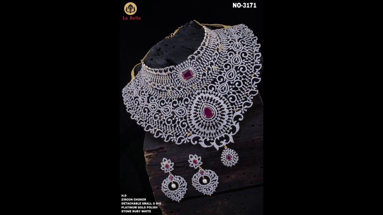 1 gram gold chokers with price || buy rose gold , platinum ,cz grand choker sets
