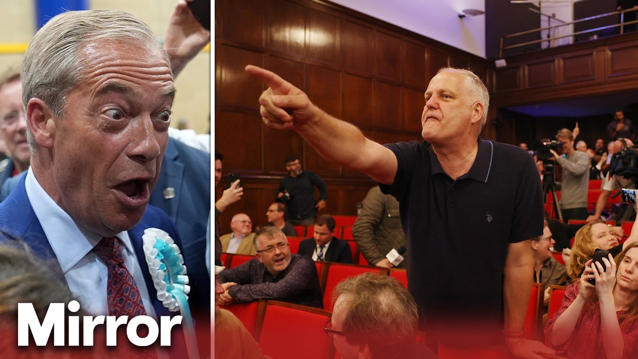 Nigel Farage speech interrupted by multiple protesters