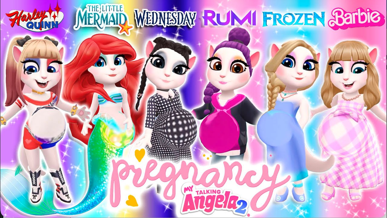 My talking angela2 | Pregnancy  Elsa Vs Harley Quinn Vs Ariel Vs Wednesday VS Barbie Vs Elsa VS Rumi