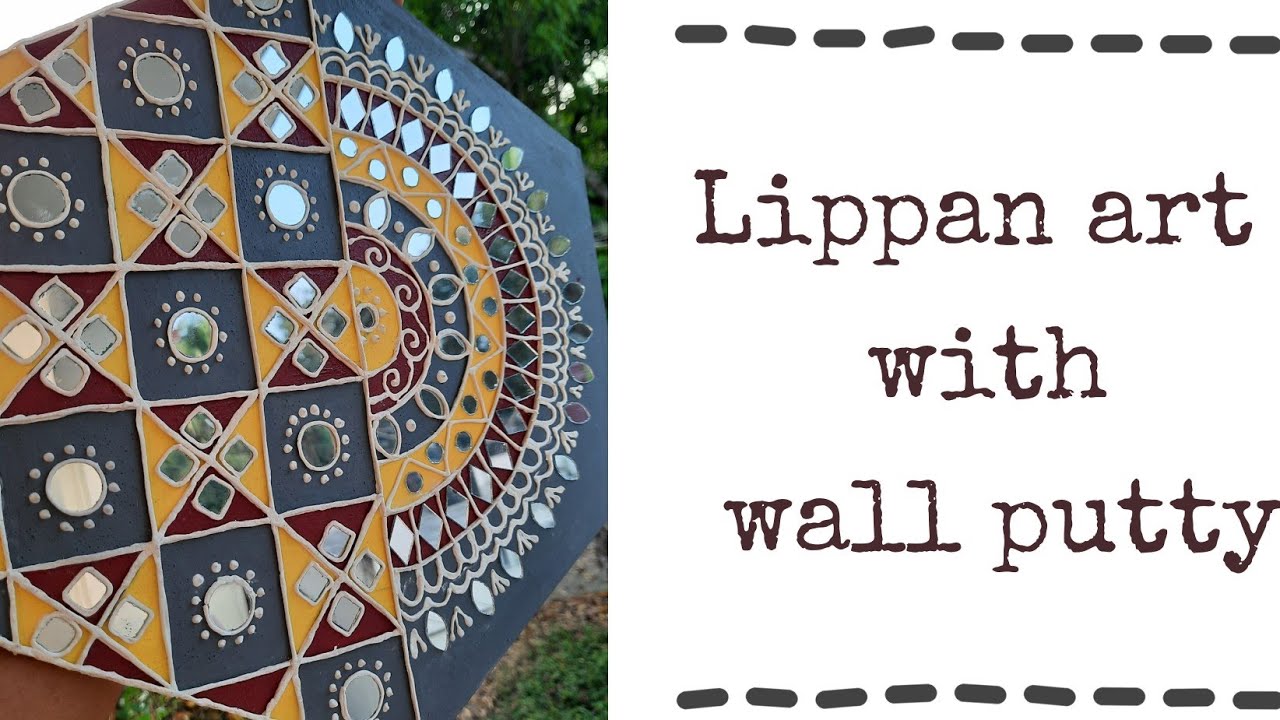 Lippan art with cone ll Wall Putty and mirror craft ll Purple Hive