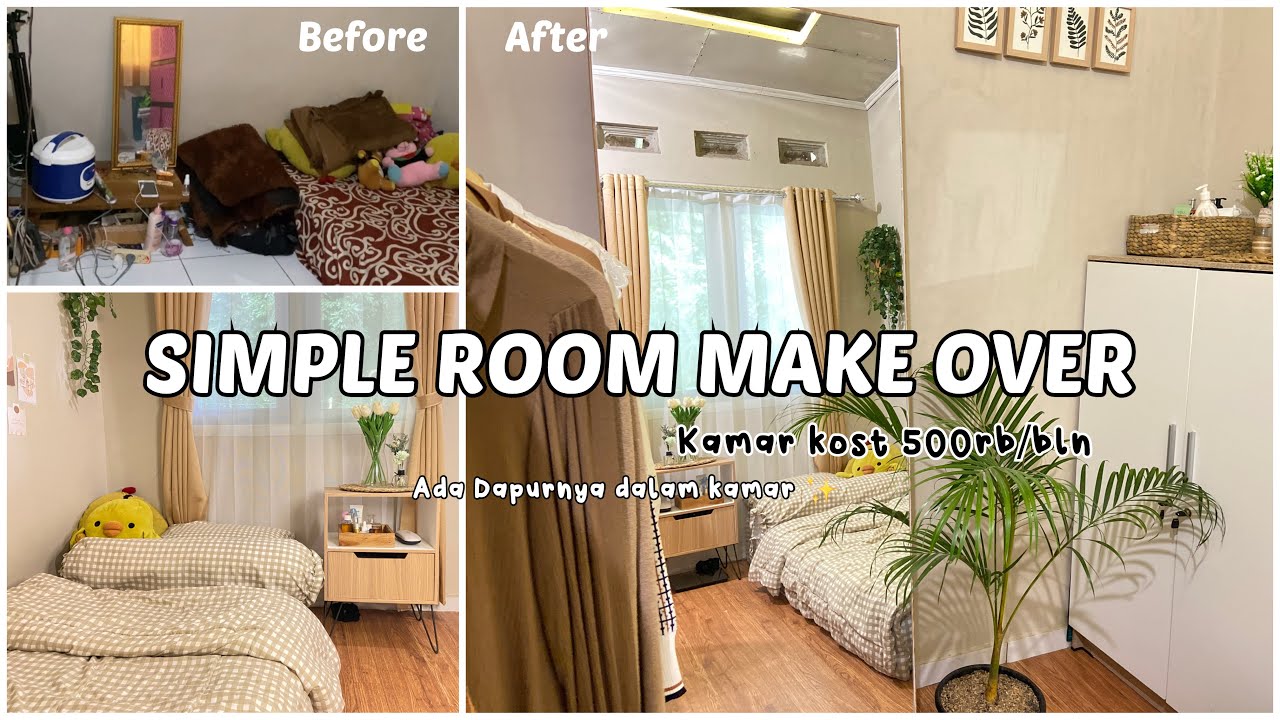 MAKE OVER KAMAR KOST sederhana 2021 | semua serba beli di shopee Indonesia 🇲🇨