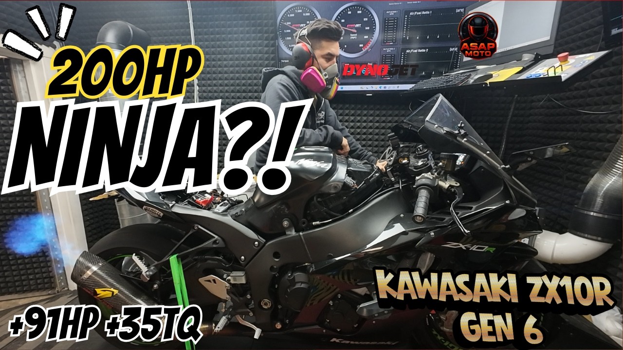 Диностендовая настройка ZX-10R 2021 года, мощность 200 л.с. 😳 Значительное увеличение крутящего м...