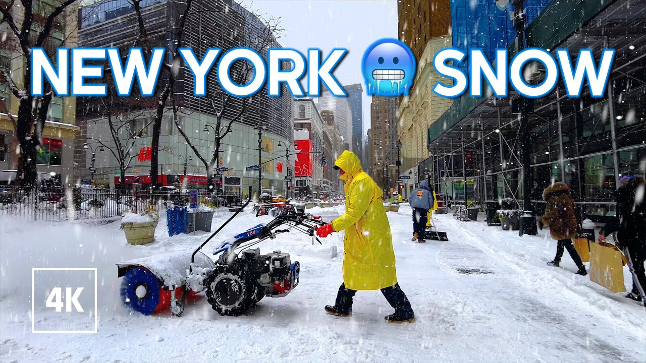 New York SNOW Walks ❄️ Snowfall in New York City 4K
