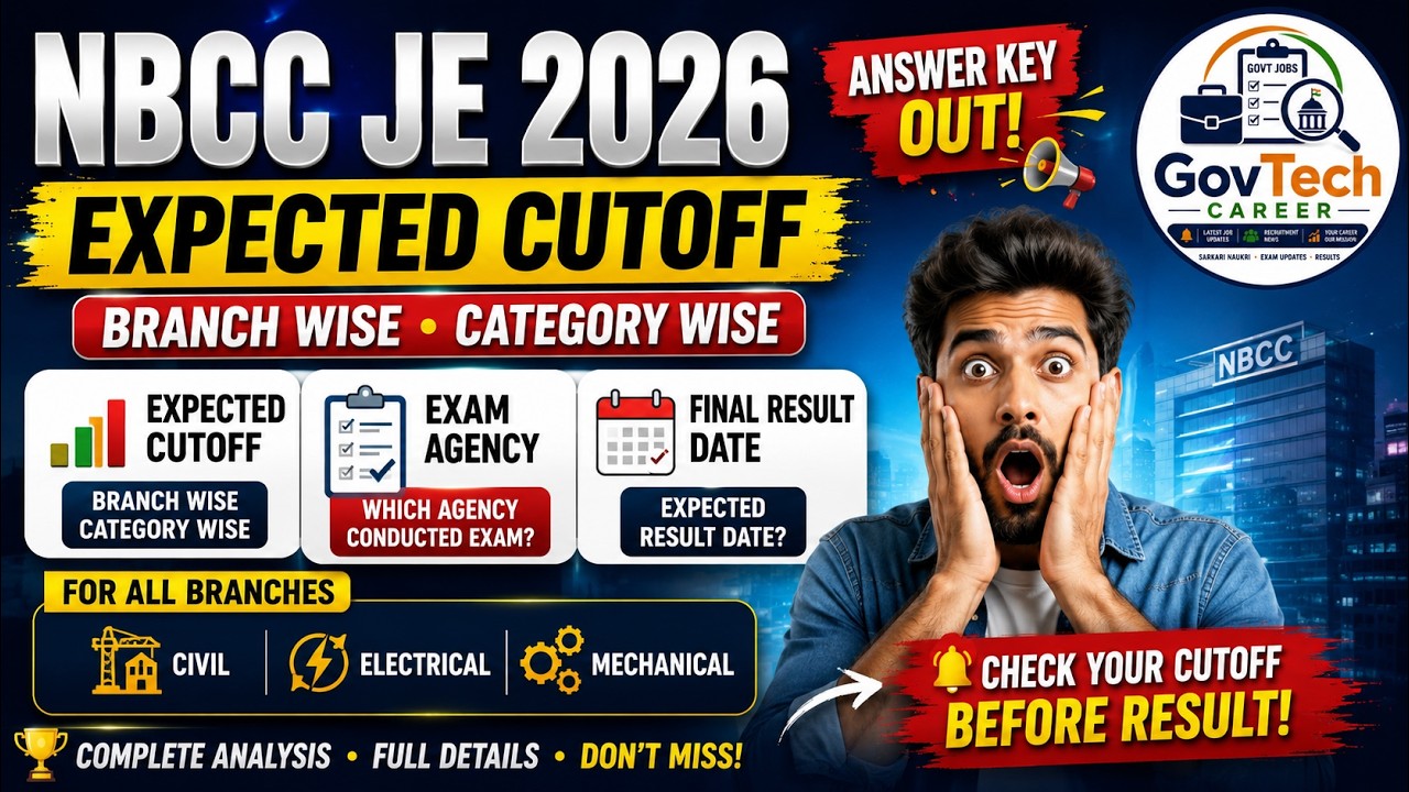 NBCC JE Expected Cutoff 2026 | Branch Wise & Category Wise Cutoff | Result Date 🔥