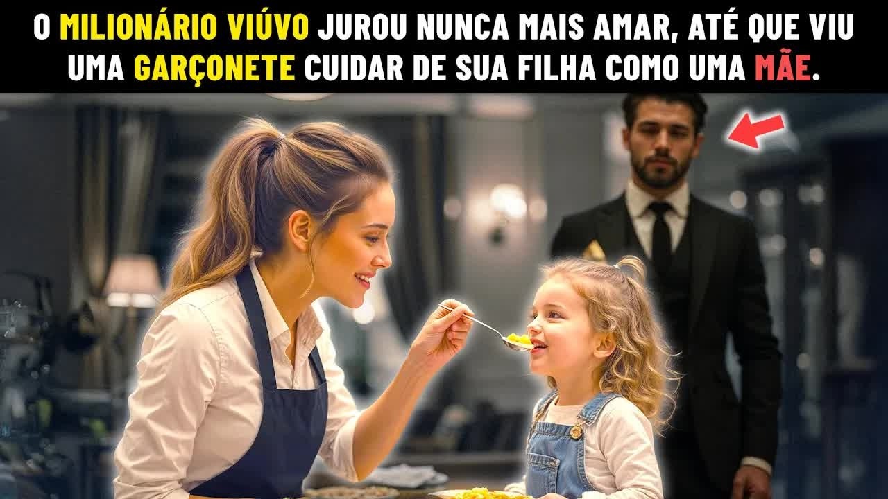 O MILIONÁRIO VIÚVO JURAVA NUNCA MAIS AMAR, ATÉ VER UMA GARÇONETE CUIDANDO DE SUA FILHA.