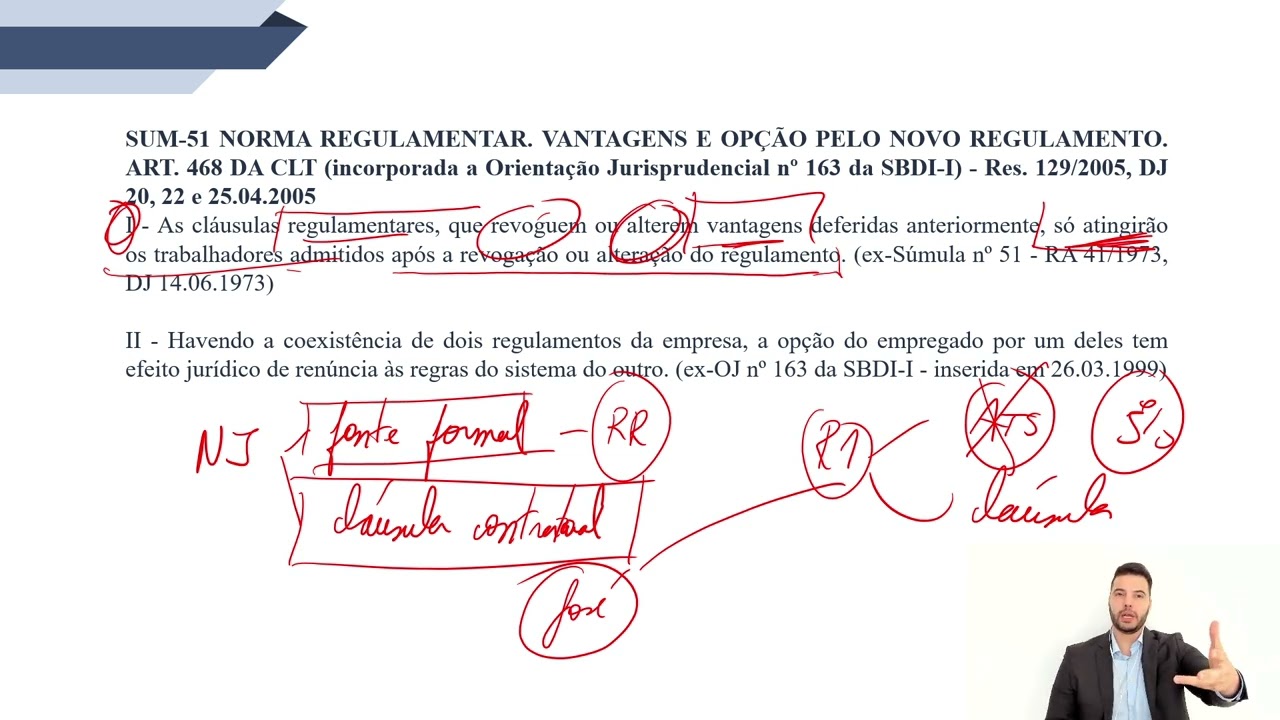 Súmula 51 TST - regulamento de empresa