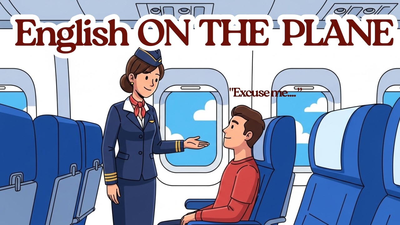 English Conversation on the Plane | Everyday Travel English Listening Practice (Beginner A1-A2)