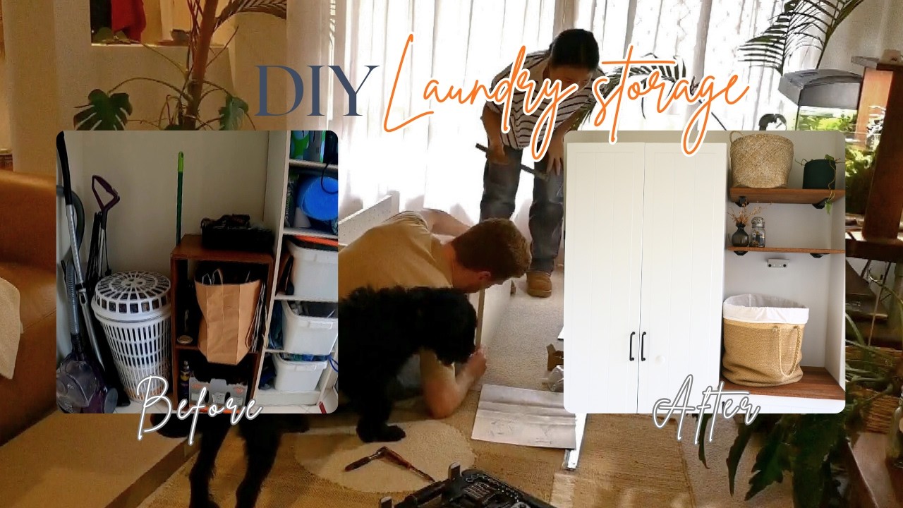 [House Renovation Ep.1🏡] DIY IKEA Laundry storage🔨