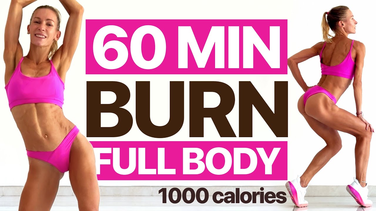 60 MIN INTENSE FULL BODY HIIT / Workout For Weight Loss - No Equipment