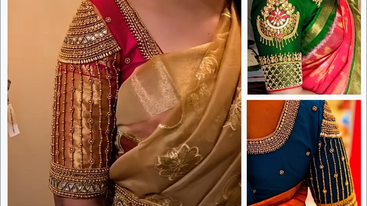 🫰💞 New Aari work  Bridal Blouse sleeves Designs | blouse designs new model / #paithanisareeblouse