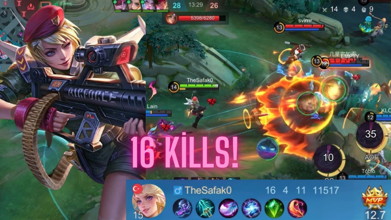 16 KİLLS İNSANE KİMMY! - KİMMY GAMEPLAY MOBİLE LEGENDS