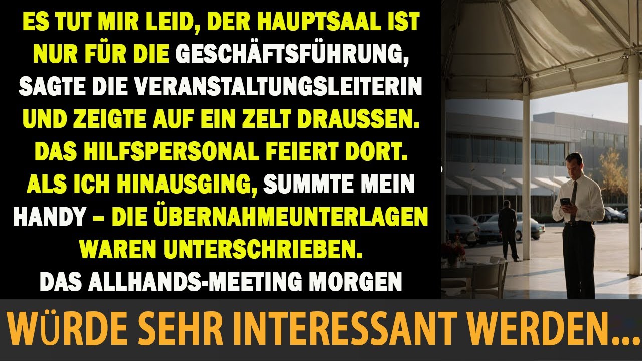 Sie setzten mich auf den PARKPLATZ der FIRMENFEIER — dabei GEHÖRT MIR die FIRMA