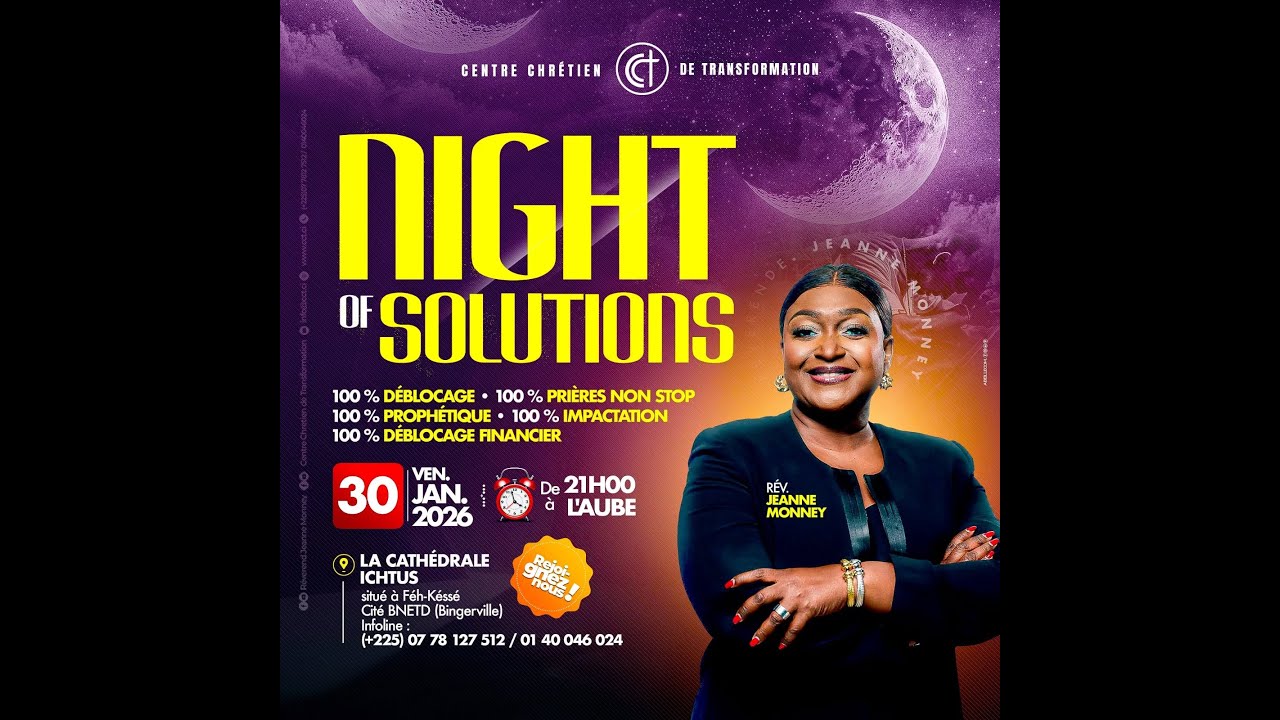 NIGHT OF SOLUTIONS | Révérend Jeanne MONNEY | Vendredi 30 Janvier 2026
