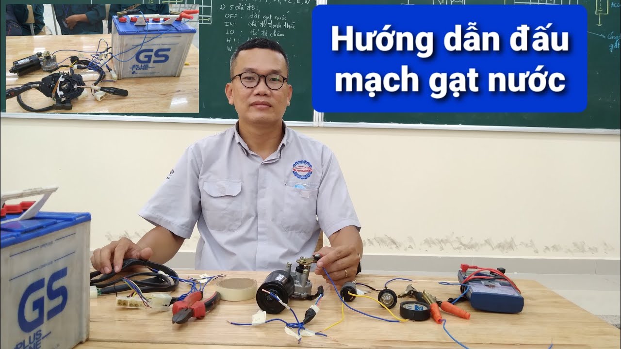 Hướng dẫn đấu mạch gạt nước ô tô #haohoauto