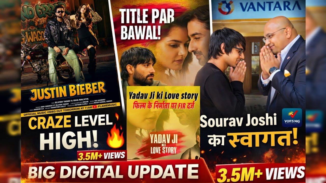 ElvishYadav Trend Pe Trend 🔥 | Justin 3M+ | Yadav Ji Ki Love Story Boycott? | Saurav Joshi Milestone