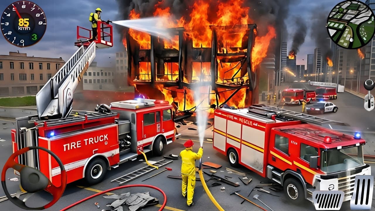Fire Truck City Rescue Simulator - 911 US Emergency Fire Truck Driving 3D - Android Gameplay