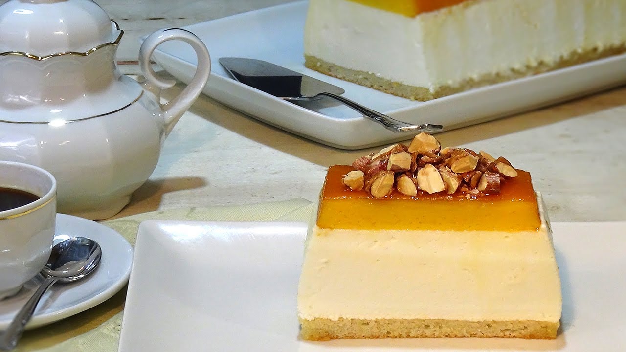 receta Tocinillo del cielo con mousse de Ricotta y bizcocho de almendra - Recetas de cocina