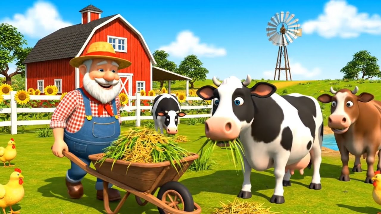 Old MacDonald Had a Farm | Feeding & Caring for Farm Animals | Fun Animal Song for Kids