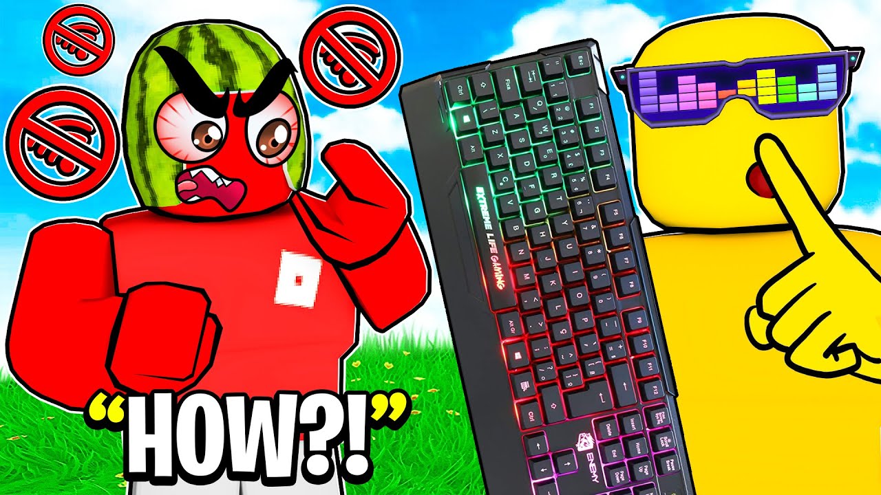 Using SECRET KEYBOARD to CHEAT in Roblox Bedwars