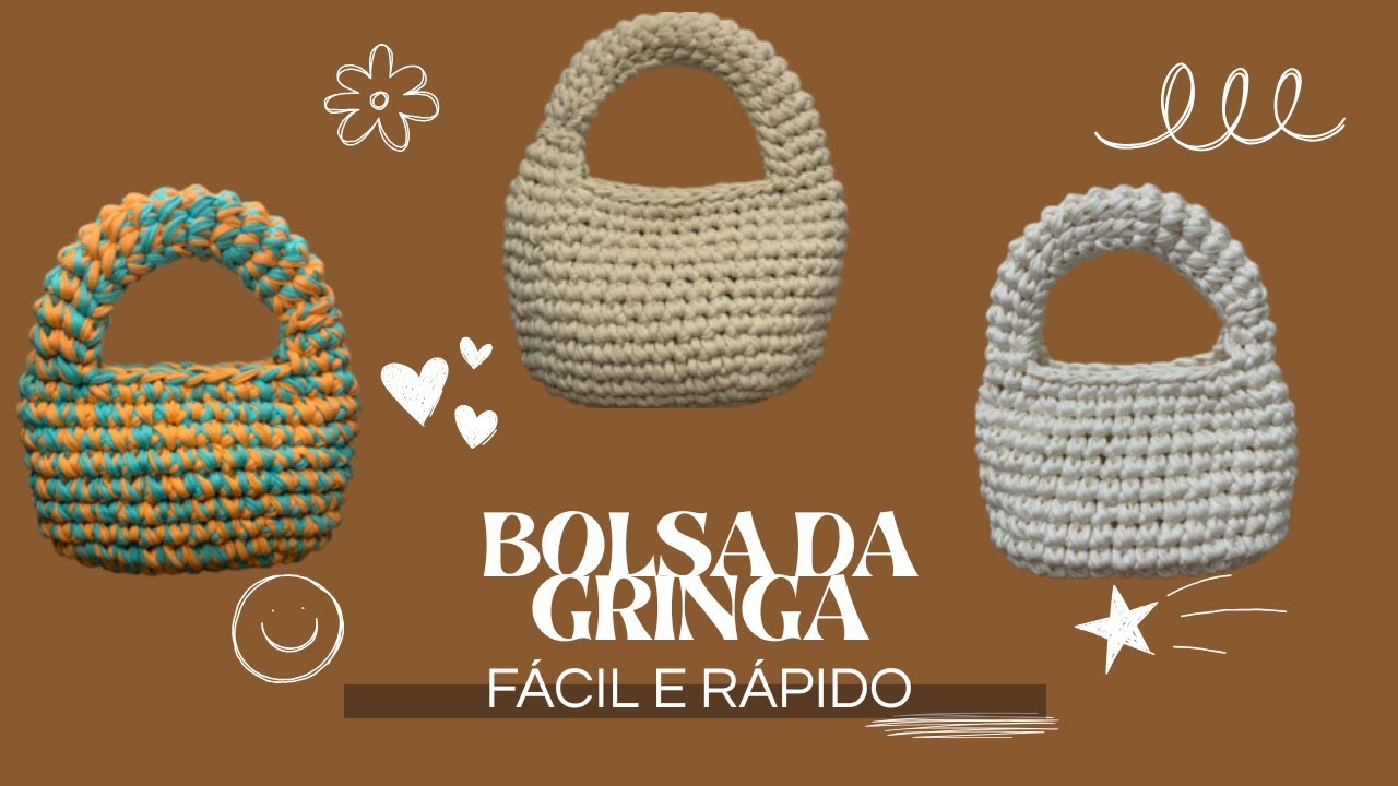 Bolsa da gringa em fio de malha - Fácil e rápido 