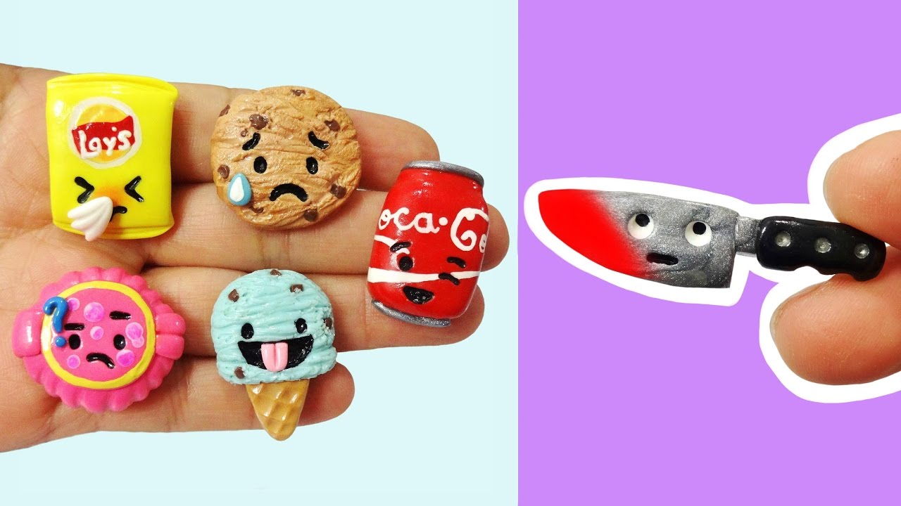 HOT KNIFE [CUCHILLO CALIENTE] VS EMOJI SNACKS! Polymer Clay Tutorial [Manualidades Kawaii]