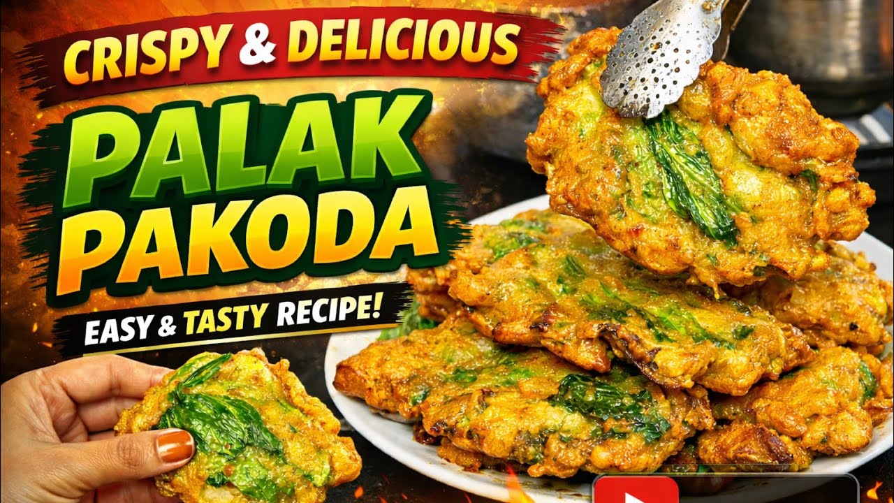 Palak Pakoda 🤤🔥 | इतना Crispy कि Crunch सुनाई देगा 😍 | Perfect Tea Snack ☕