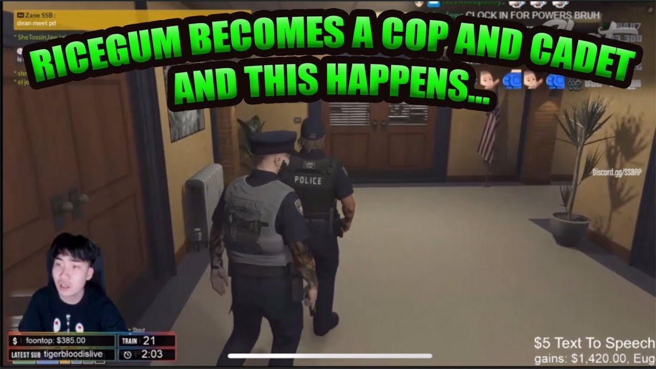 RiceGum Plays Dirtycop On His Twitch Stream GTA 5 RP (FUNNY)