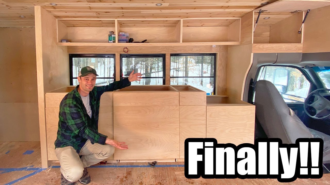 Installing the Cabinet Doors On The School Bus Conversion