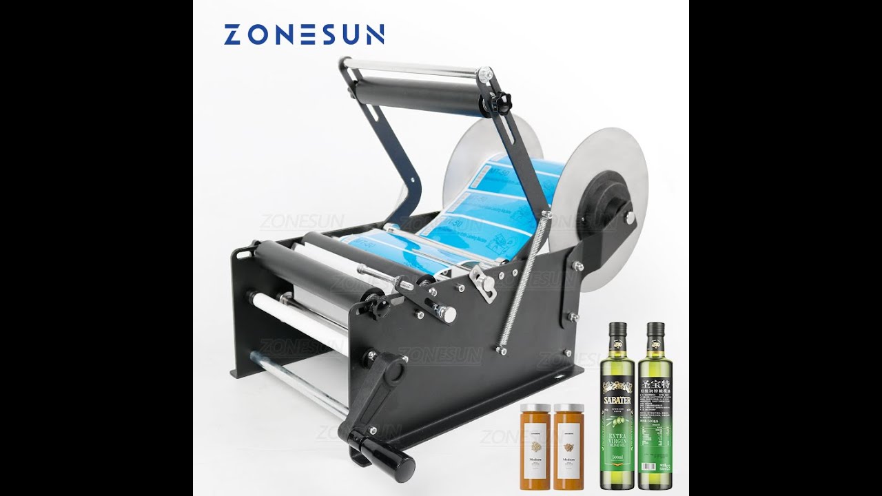 How To Operate | ZONESUN ZS-50W Manual Round Bottle Labeling Machine Label Installation