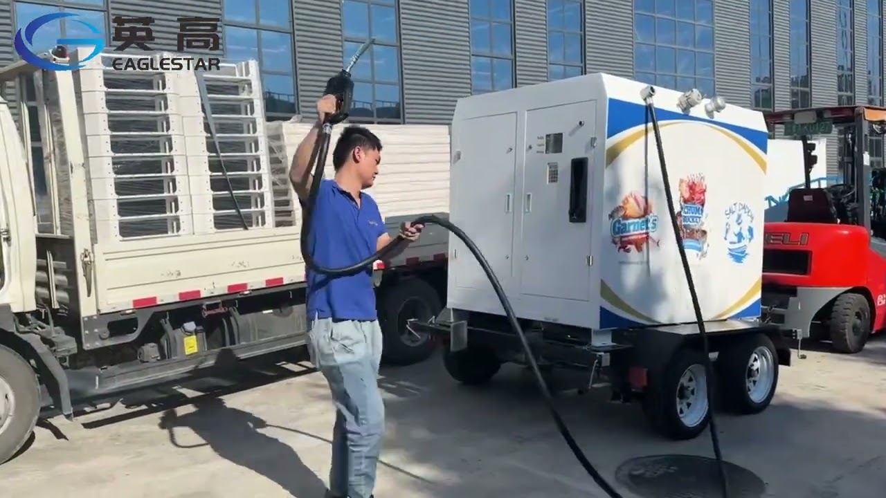 Demonstration for Mobile fuel station with trailer #gasstation #fuelstation #petrolstation