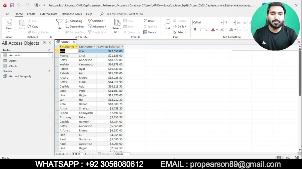 Exp19 Access Ch03 Cap Assessment Retirement Accounts 1 2 | Exp19 Access Ch03 Cap Assessment