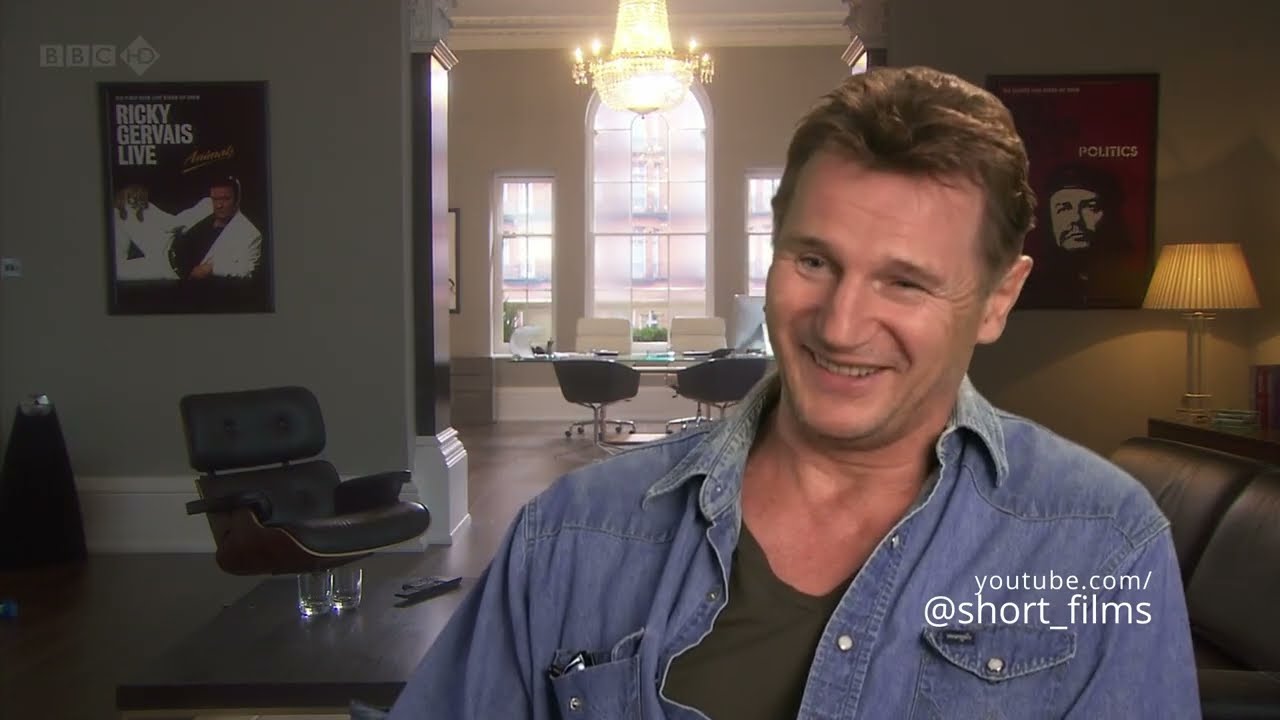 [Full Clip+Bloopers] Improvisational Comedy with Liam Neeson & Ricky Gervais + Behind the Scenes
