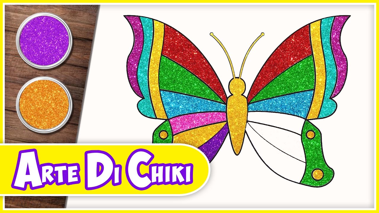 Facile disegno di farfalle con glitter | Tutorial di cosmesi | Arte Di Chiki