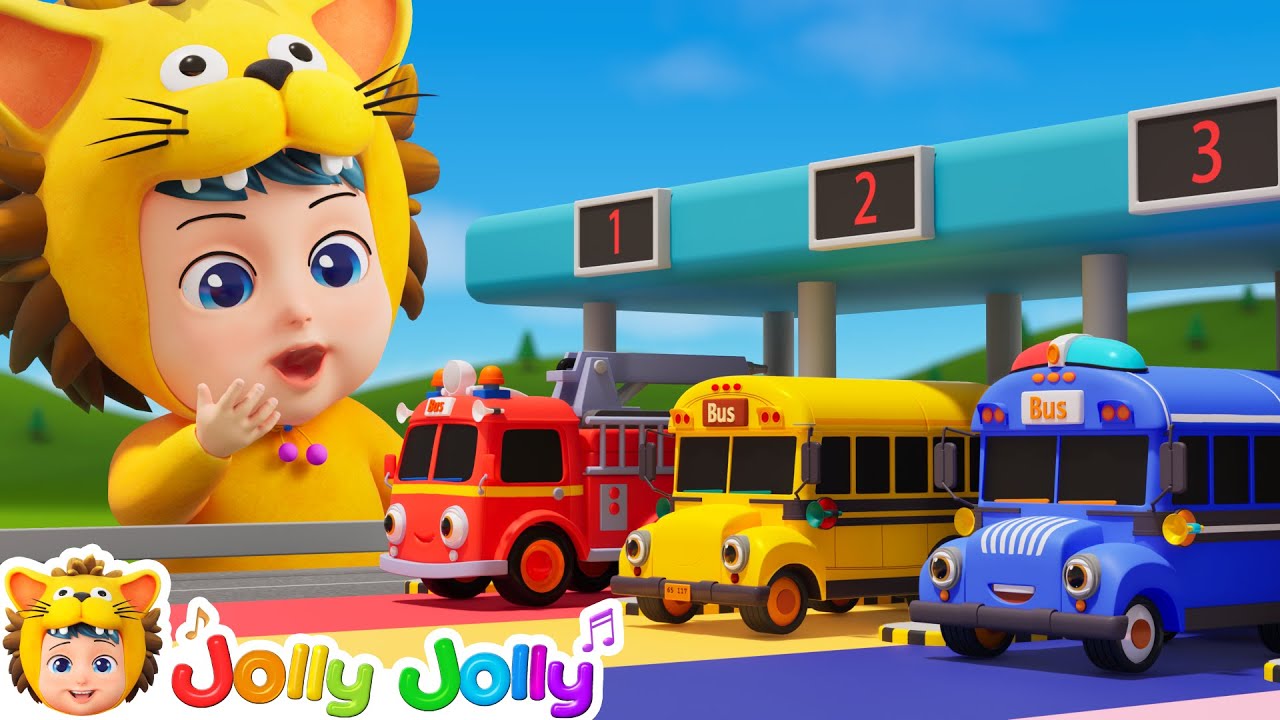 Ten Little Buses | Learn Number for Kids | Best Song | Jolly Jolly - Kids Songs
