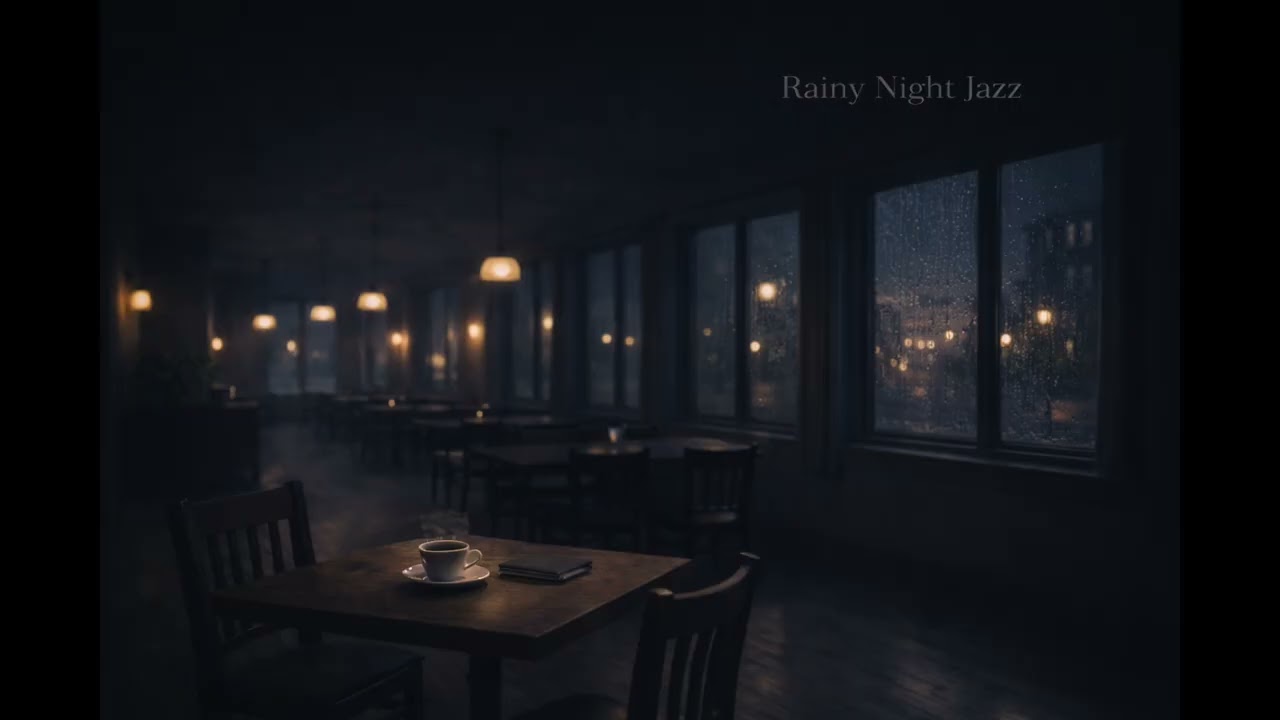 Rainy Night Jazz ☕ Calm Jazz BGM for Focus | Rainy Cafe | 1 Hour