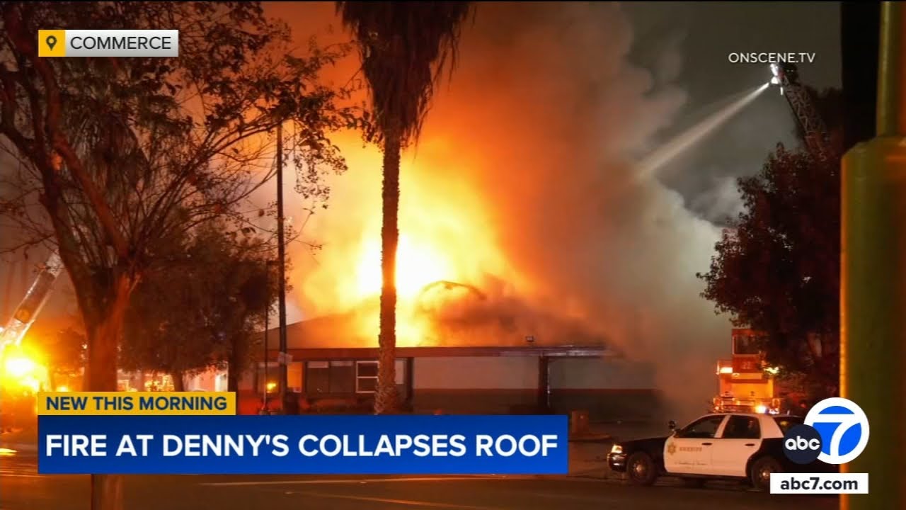 Fire causes roof collapse at Denny's in Commerce